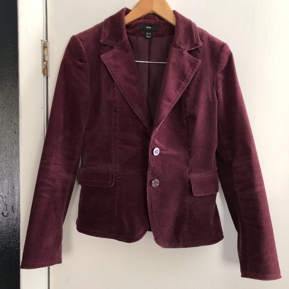 Plum purple corduroy blazer